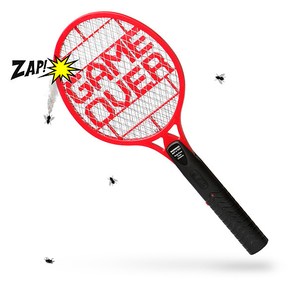 ThinkGeek【遊戲結束。霸氣捕蚊拍】GAME OVER Bug Zaper