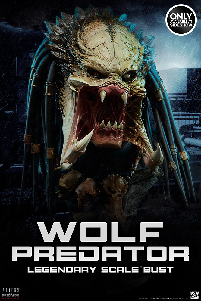 Sideshow Collectibles 異形戰場2：適者生存【孤狼】Wolf Predator Legendary Scale 頭像作品