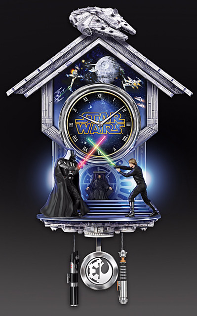 《星際大戰》西斯 VS. 絕地 立體造型掛鐘 Sith Vs. Jedi Wall Clock With Light-Up Lightsabers