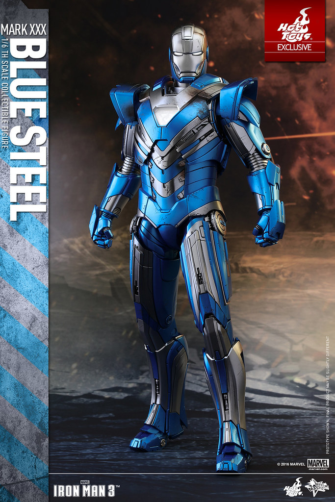 Hot Toys – MMS391 – 鋼鐵人3【馬克30 藍鋼】Mark XXX Blue Steel 1/6 比例人偶作品
