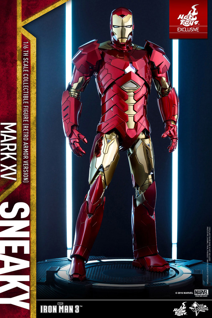 Hot Toys – MMS396 – 《鋼鐵人3》 – 1/6比例 鋼鐵人馬克15“詭秘” (經典配色版) Sneaky Mark XV (Retro Armor Version) 