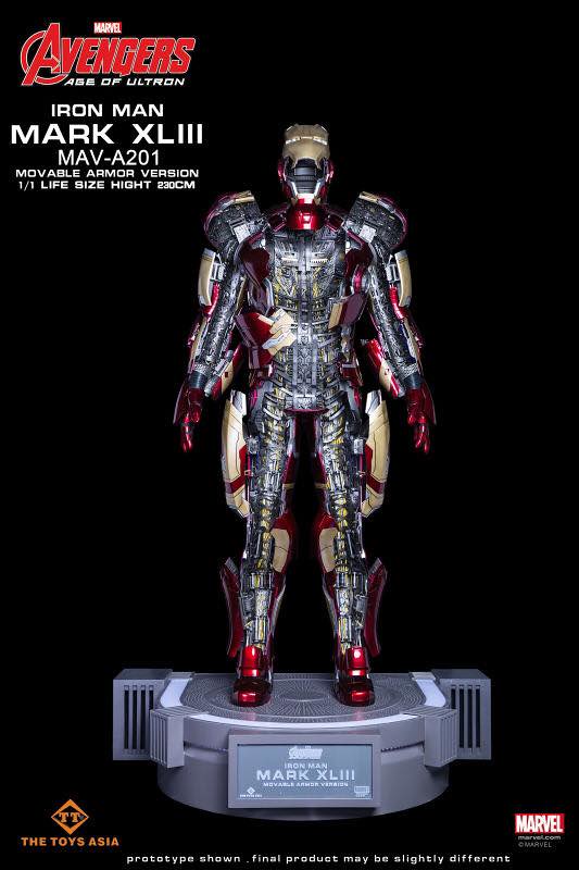 史上最貴鋼鐵人 1 1 全開甲鋼鐵人馬克43 Iron Man Mk43 Movable Armor Version 1 1 Life Size 玩具人toy People News