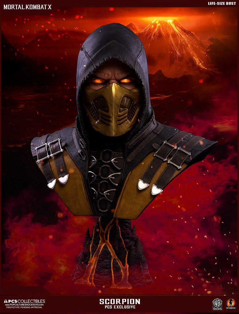 Get Over Here!!!《真人快打X》魔蠍 1:1比例胸像 Mortal Kombat X Scorpion Life Size Bust