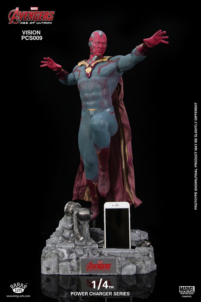 超帥氣充電雕像！！ King Arts 「幻視」 Vision 1/4比例充電雕像作品