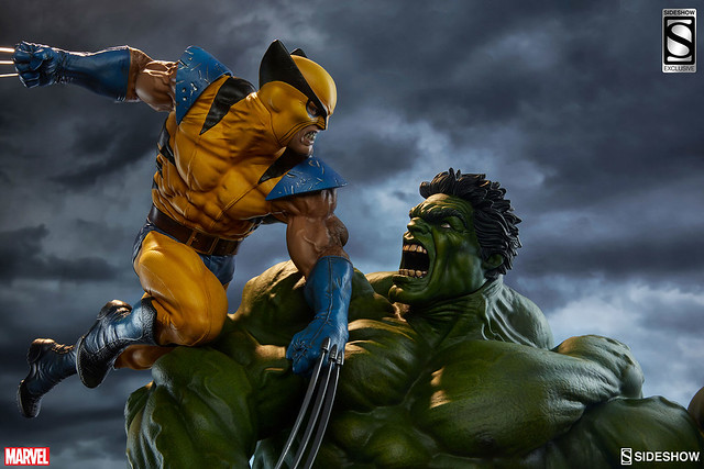 Sideshow Collectibles【浩克VS金鋼狼】Hulk and Wolverine 1/4 比例全身雕像作品