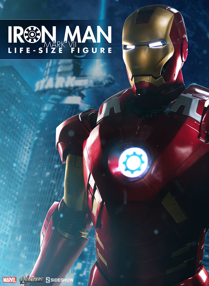 超狂1：1 比例鋼鐵裝！！Sideshow 復仇者聯盟【鋼鐵人馬克7】Iron Man Mark VII Life-Size Figure 