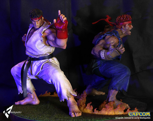 真之格鬥家還是第二位拳之極者？！Kinetiquettes The Beast Unleashed 【隆/殺意隆】Ryu、Evil Ryu 1/4  比例全身雕像！！