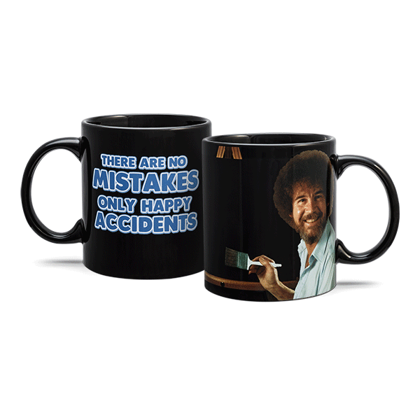 加溫滿滿的感動！！ThinkGeek【鮑伯．魯斯加熱變色陶瓷杯】Bob Ross Heat Change Mug