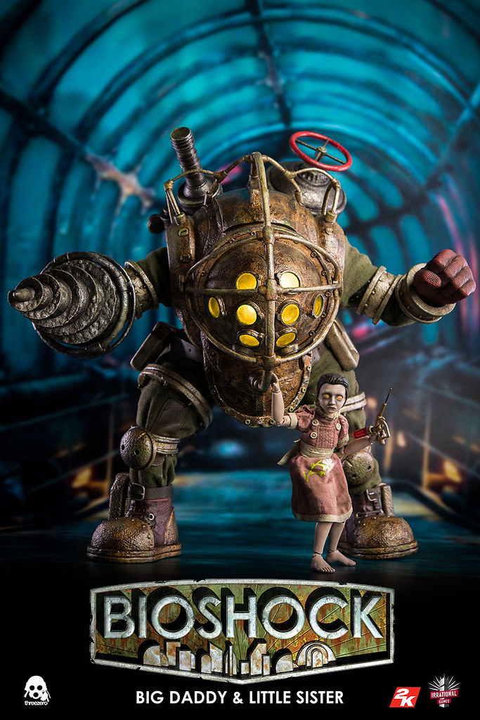 細膩的造型完全再現！！threezero 生化奇兵【大老爹＆小妹妹】BIOSHOCK Big Daddy & Little Sister 1/6 比例人偶作品