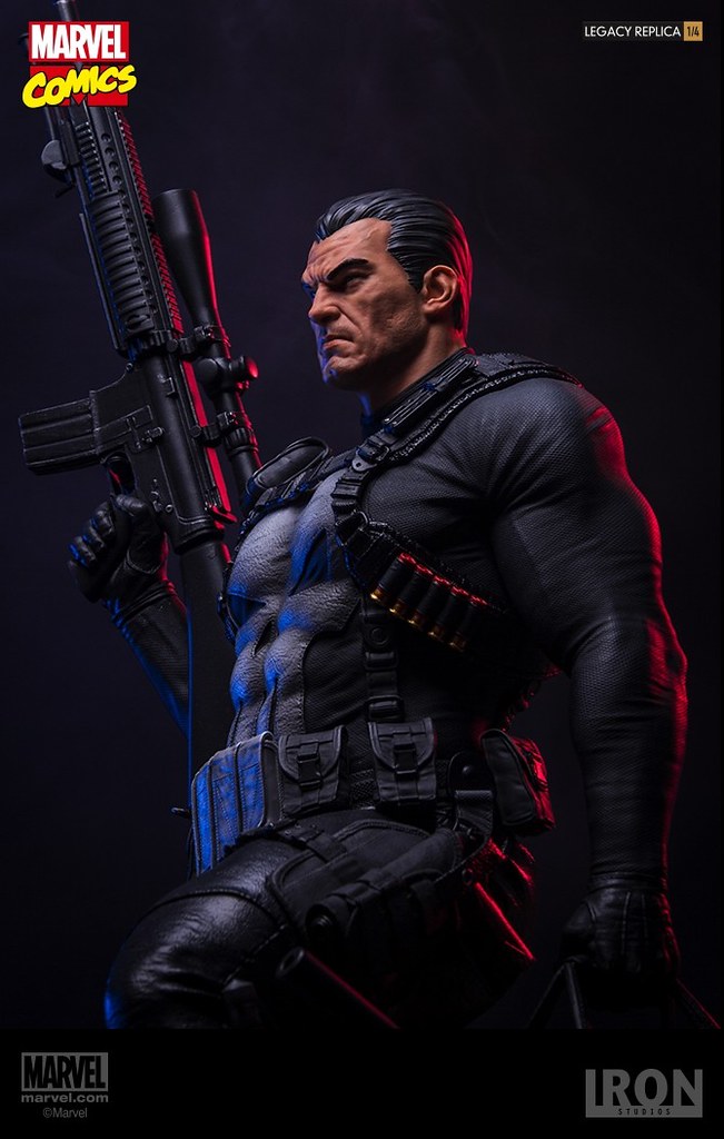 「只要你有罪，你就該死！」Iron Studios Marvel Comics【制裁者】The Punisher 1/4 比例全身場景雕像