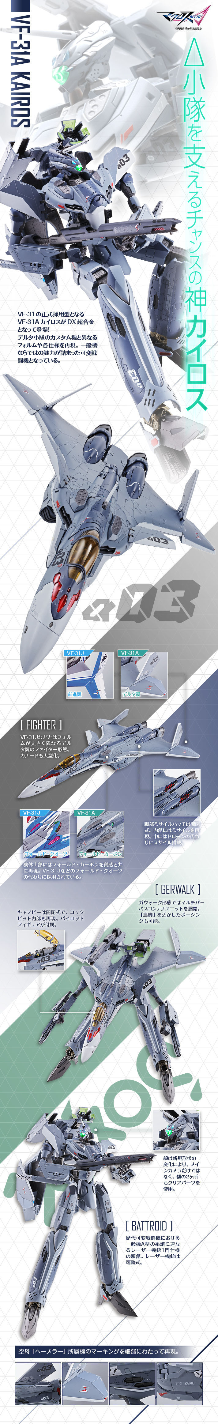 DX超合金《超時空要塞Δ》VF-31A 凱羅斯（一般機）！DX超合金VF-31A