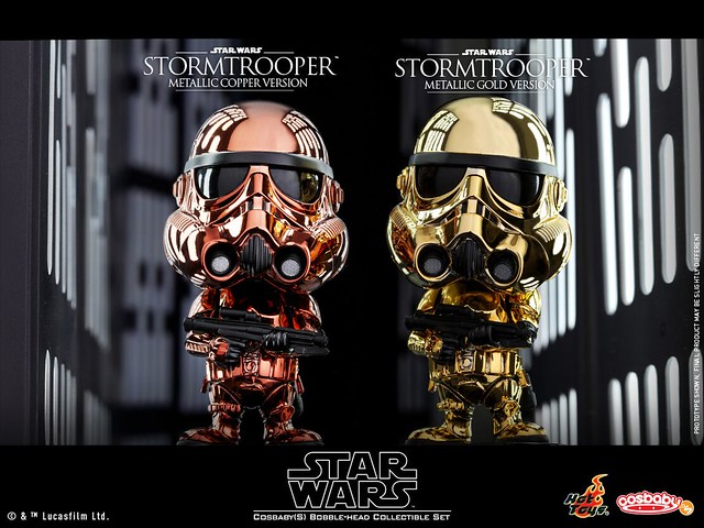 這麼閃亮的士兵在戰場上很容易被發現吧～Hot Toys - COSB421-423 星際大戰【帝國風暴兵（金屬電鍍版）】Star Wars Stormtrooper (Metallic Color Version) Cosbaby Series