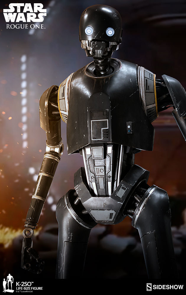 機器人嘴砲王到你家～～Sideshow Collectibles《星際大戰外傳：俠盜一號》K-2SO  1：1 比例全身雕像作品