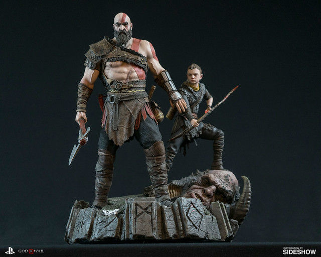 父子共同出擊！！《戰神》奎托斯＆阿特柔斯 God of War Kratos＆Atreus 1/6 比例全身雕像作品