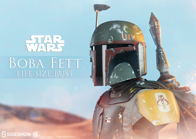 終於能跟宇宙最強的賞金獵人瘋狂自拍了？！Sideshow Collectibles 星際大戰【波巴·費特】Boba Fett 1：1 比例半身胸像作品