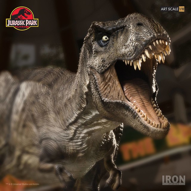 食物鏈頂端的王者霸氣展露無遺！！ Iron Studios《侏羅紀公園》霸王龍 T-Rex 1/10 比例全身雕像作品