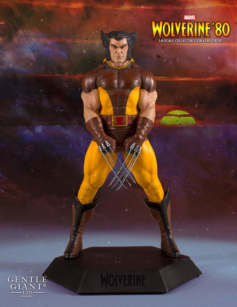 這髮型真的太搶眼啦～～ Gentle Giant Collector’s Gallery 系列 Marvel Comics【金鋼狼 ’80 年代褐色戰衣版】Wolverine ’80 Brown Costume 1/8 比例全身雕像作品