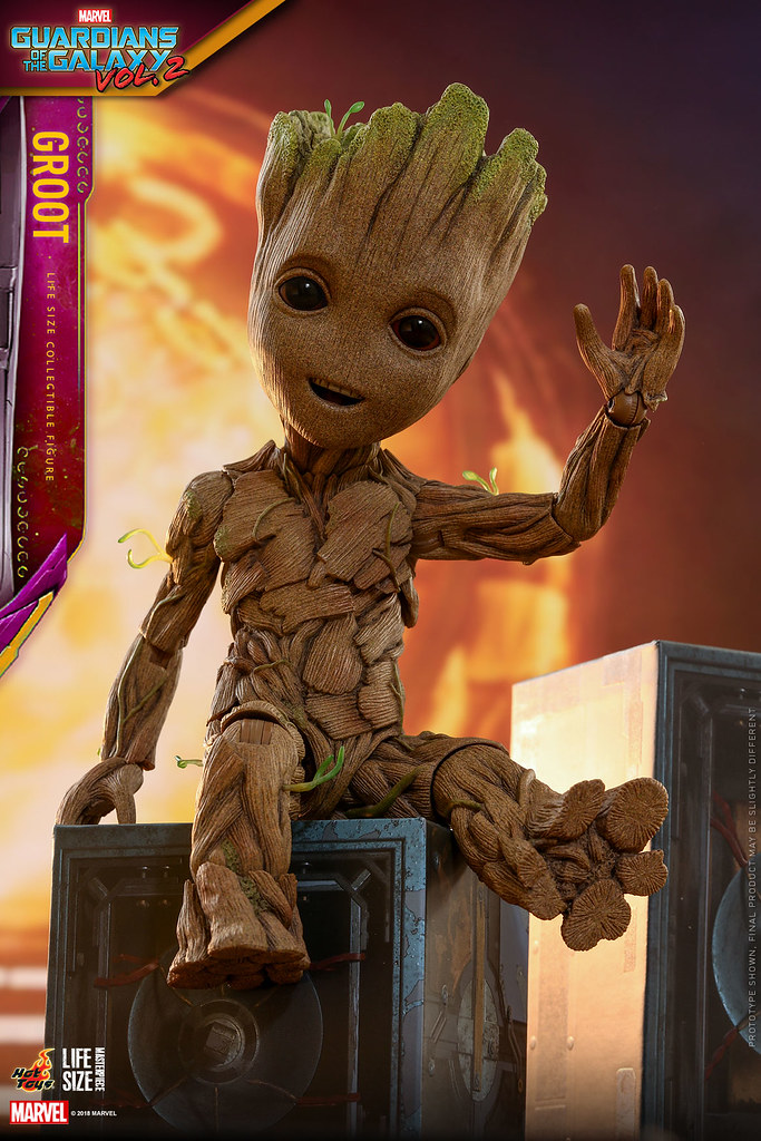 跟著小格魯特一起手舞足蹈吧～～！ Hot Toys – LMS005 -《星際異攻隊2》小格魯特 Groot 1：1 比例人偶作品