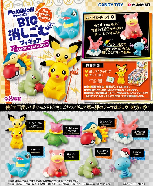 RE-MENT 《精靈寶可夢》「BIG橡皮擦盒玩」第三彈 好評續推！ポケットモンスター BIG消しごむフィギュア3 ～ジョウトへLet’s GO！～