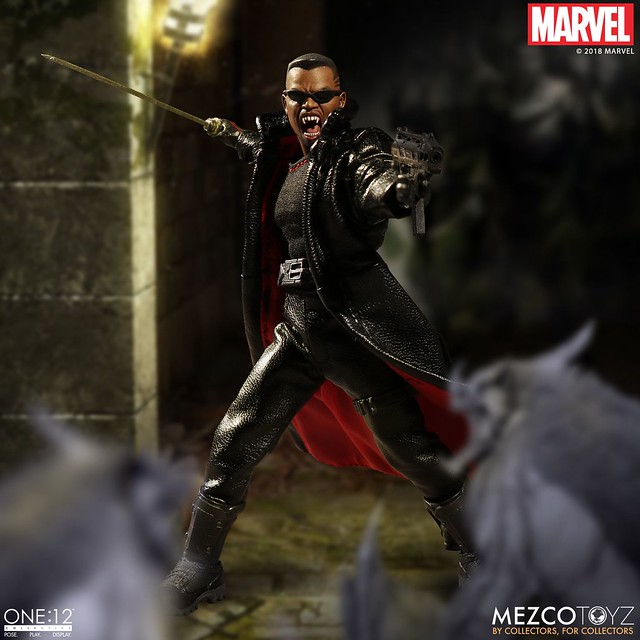 令吸血鬼聞風喪膽的「日行者」駕到！！MEZCO ONE:12 COLLECTIVE 系列 Marvel Comics【刀鋒戰士】Blade 1/12 比例人偶作品