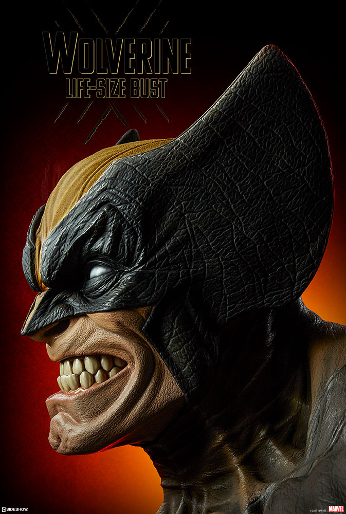 嚇死人的視覺衝擊！！ Sideshow Collectibles Marvel Comics【金鋼狼】Wolverine 1：1 比例半身胸像作品