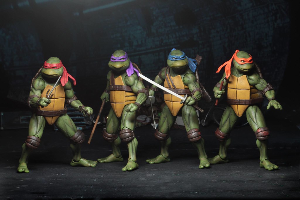 2018 SDCC 限定！！ NECA《忍者龜(1990)》四人套裝組 Teenage Mutant Ninja Turtles (1990 Movie) - Action Figure Box Set 經典再現