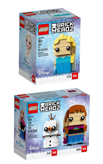 變成肥肥短短的雪寶太可愛啦～～ LEGO 41617、41618 Brickheadz 系列《冰雪奇緣》艾莎、安娜＆雪寶 Elsa、Anna＆Olaf