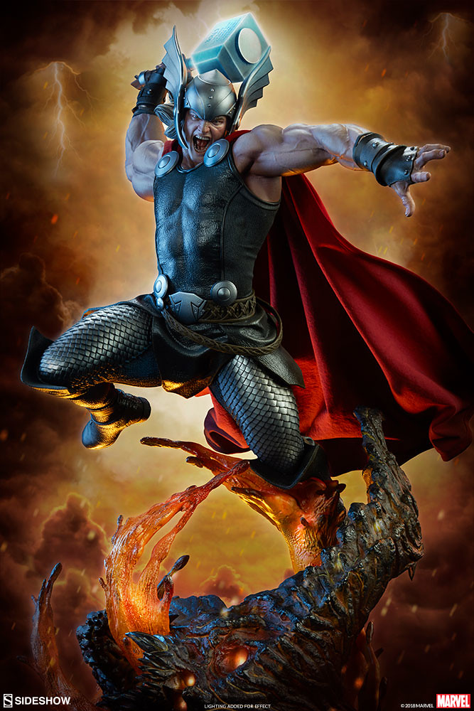 超魄力降臨火之國度的雷神！！ Sideshow Collectibles Premium Format Figure 系列 Marvel Comics【索爾：Breaker of Brimstone】Thor:Breaker of Brimstone 1/4 比例全身雕像作品
