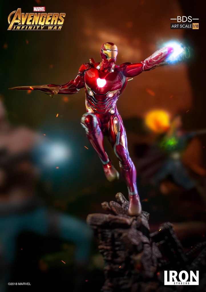 Iron Studios Battle Diorama 系列《復仇者聯盟3：無限之戰》鋼鐵人馬克50 Iron Man MARK XLVIII 1/10 比例決鬥場景雕像作品