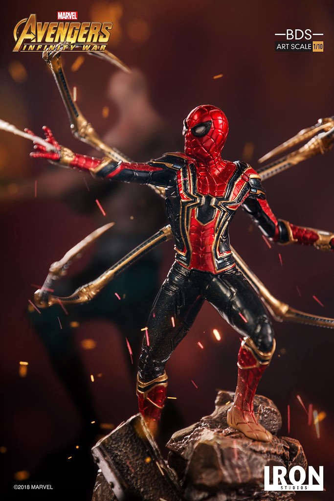 Iron Studios Battle Diorama 系列《復仇者聯盟3：無限之戰》鋼鐵蜘蛛 Iron Spider-Man 1/10 比例決鬥場景雕像作品