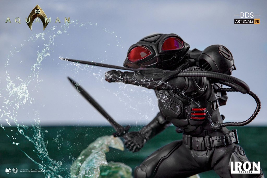 帶來巨大威脅的黑色身影！ Iron Studios《水行俠》黑蝠鱝 Black Manta 1/10 比例決鬥場景雕像作品