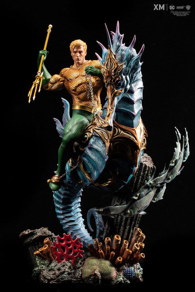 海馬快要比主人帥了啦XD～ XM Studios Premium Collectibles 系列 DC Rebirth【水行俠】Aquaman 1/6 比例全身雕像作品