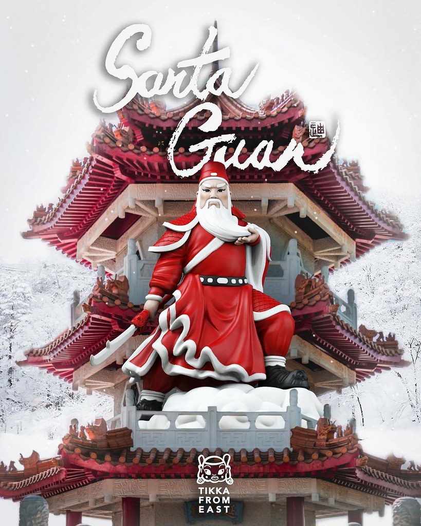 義薄雲天的美髯聖誕公？！ Mighty Jaxx × Tik Ka from East【聖誕關老爺】Santa Guan 8吋搪膠人偶作品