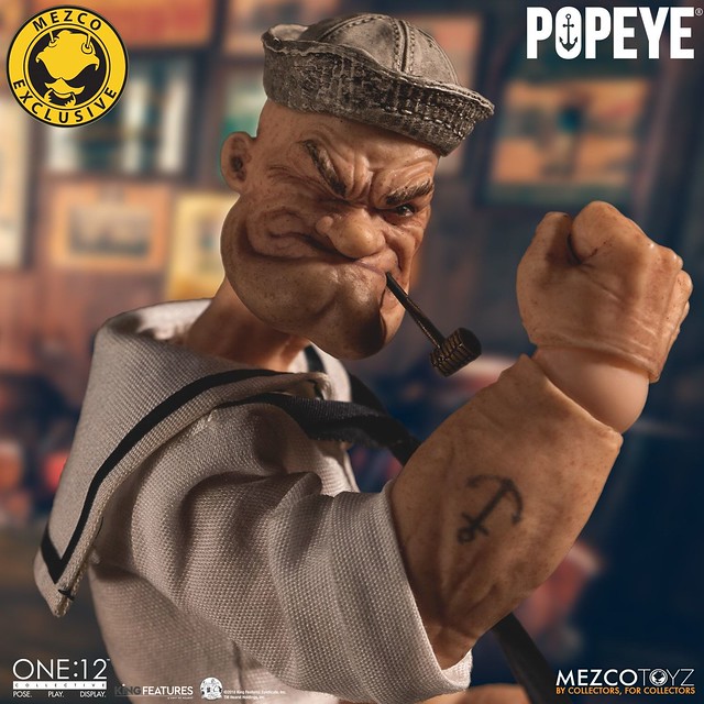 換上新裝再度歸來！ MEZCO ONE:12 COLLECTIVE 系列【卜派 - 豪華水手版本】Popeye - Deluxe Sailor Edition 1/12 比例人偶作品【MEZCO官網限定】