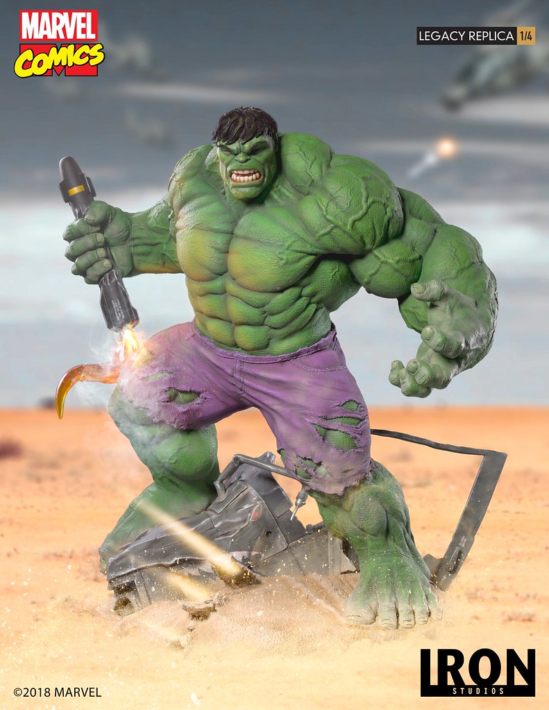 可以把導彈當玩具隨手一抓的綠色大怪物！！ Iron Studios Legacy Replica 系列 Marvel Comics【浩克】Hulk 1/4 比例全身雕像作品