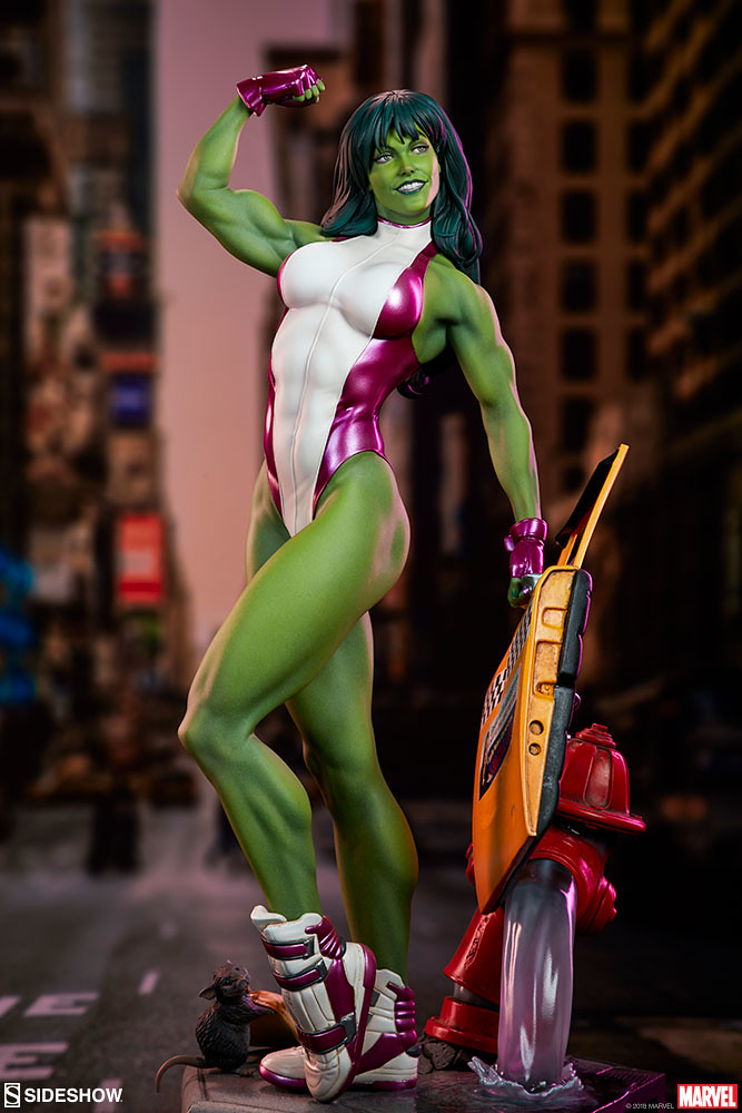 健美的體態、爽朗的笑容！ Sideshow Collectibles Marvel【女浩克】She-Hulk 1/5 比例全身雕像作品