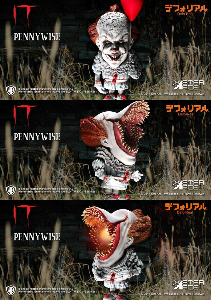 更加獵奇的恐怖姿態！！ Star Ace Toys Deform Real 系列《牠(2017)》潘尼懷斯 Pennywise 普通版/張嘴版/張嘴發光版