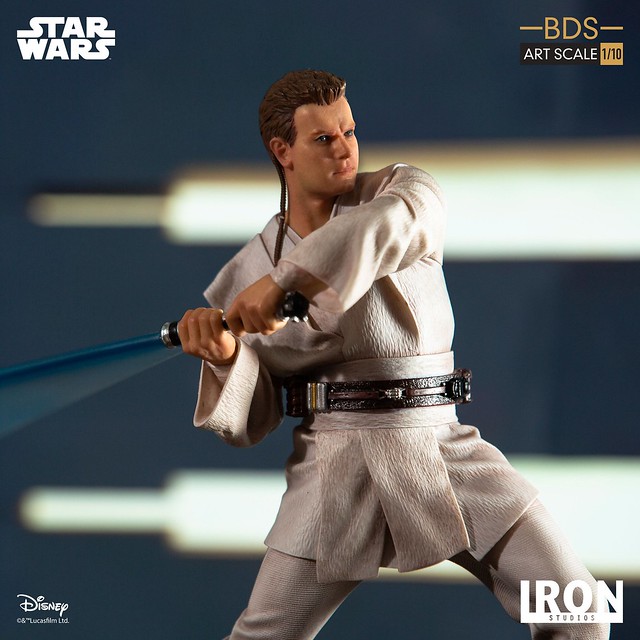 Iron Studios《星際大戰首部曲：威脅潛伏》歐比王·肯諾比 Obi-Wan Kenobi 1/10 比例決鬥場景雕像作品