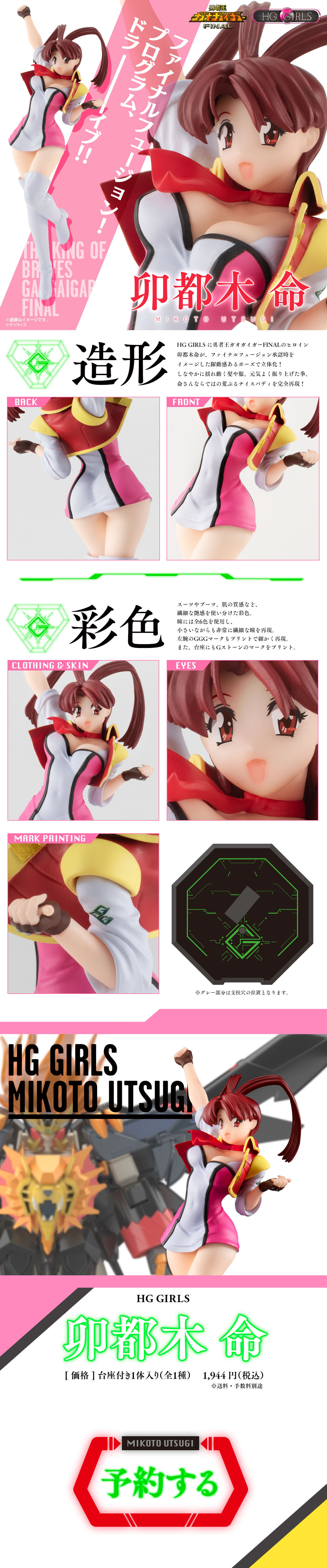 了解！最終融合，程式驅動！HG GIRLS《勇者王GaoGaiGar FINAL
