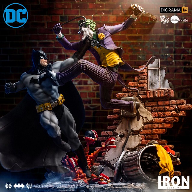 精彩萬分的宿敵之戰！！ Iron Studios DC Comics【蝙蝠俠大戰小丑 by Ivan Reis】Batman vs Joker by Ivan Reis 1/6 比例全身場景雕像作品