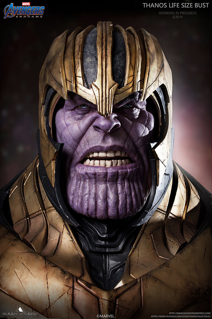 光是胸像就來到超魄力的80公分！！ Queen Studios《復仇者聯盟：終局之戰》薩諾斯 Thanos 1：1 比例胸像作品