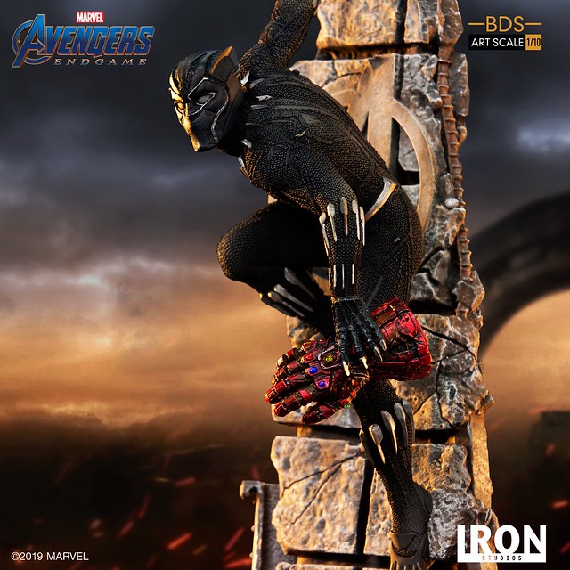 再現黑豹敏捷的躍動姿態！ Iron Studios Battle Diorama 系列《復仇者聯盟：終局之戰》黑豹 Black Panther 1/10 比例決鬥場景雕像作品