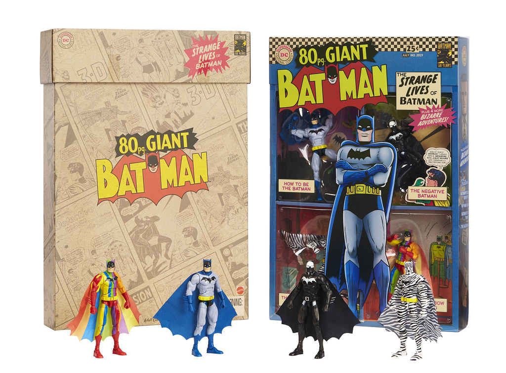 白銀時代的搶眼造型再現！ Mattel DC Comics【蝙蝠俠 可動人偶四人套裝組】The 80 page Giant Batman: The Strange Lives of Batman Box Set【2019 SDCC 限定】