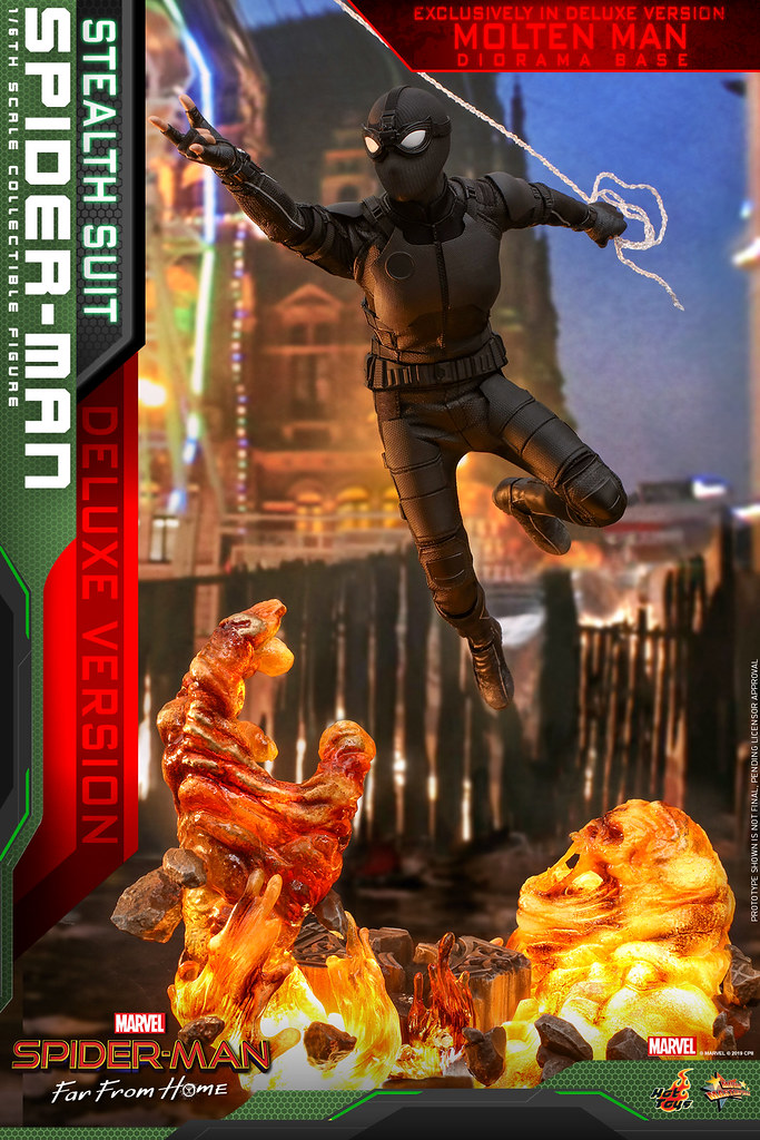 附屬超讚的熔岩人地台！！ Hot Toys – MMS541 -《蜘蛛人：離家日》蜘蛛人 (潛行戰衣) 豪華版 Spider-Man (Stealth Suit) Deluxe Version 1/6 比例人偶作品