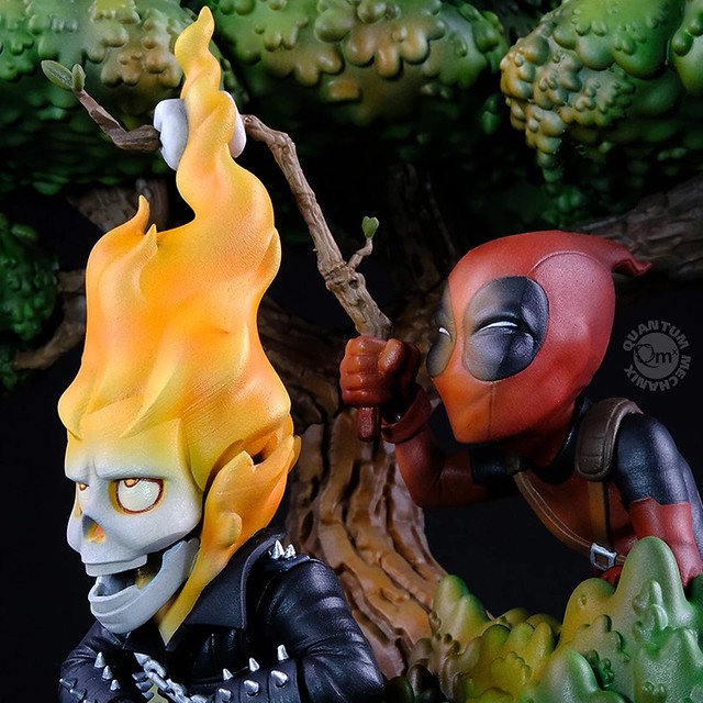 死侍又在調皮了！ Quantum Mechanix Q-Master 系列 Marvel Comics【死侍 × 惡靈騎士】Deadpool x Ghost Rider Q-Master Diorama
