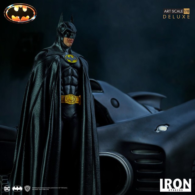Iron Studios《蝙蝠俠(1989)》蝙蝠俠＆蝙蝠車 豪華版 Batman & Batmobile Deluxe 1/10 比例全身雕像作品