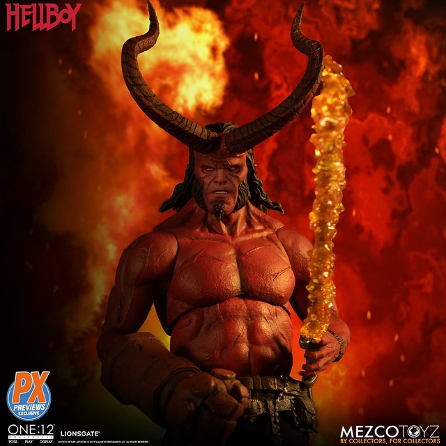 MEZCO ONE:12 COLLECTIVE 系列《地獄怪客：血后的崛起》地獄怪客 (Hellboy) 2019 Anung Un Rama Edition 1/12 比例人偶作品【PREVIEWS 限定】