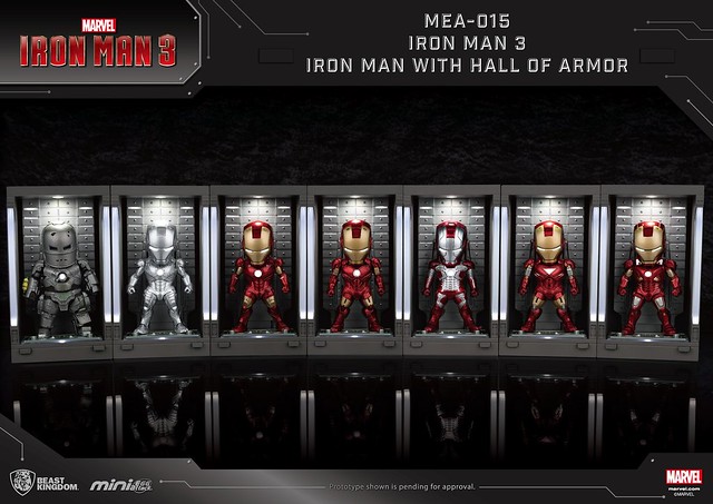 野獸國 Mini Egg Attack 系列《鋼鐵人3》裝甲格納庫－鋼鐵人 馬克1-7 Iron Man MarkI-VII With Hall of Armor MEA-015