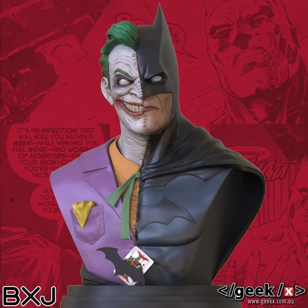 「高譚的黑暗騎士/瘋狂的犯罪王子」 Geek X DC comics【蝙蝠俠/小丑】Batman/Joker BXJ 1/2 比例半身胸像