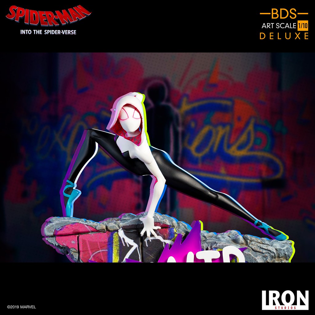 超軟Q的筋骨、超輕盈的姿態！ Iron Studios Battle Diorama 系列《蜘蛛人：新宇宙》女蜘蛛人·關 Spider-Gwen 1/10 比例決鬥場景雕像
